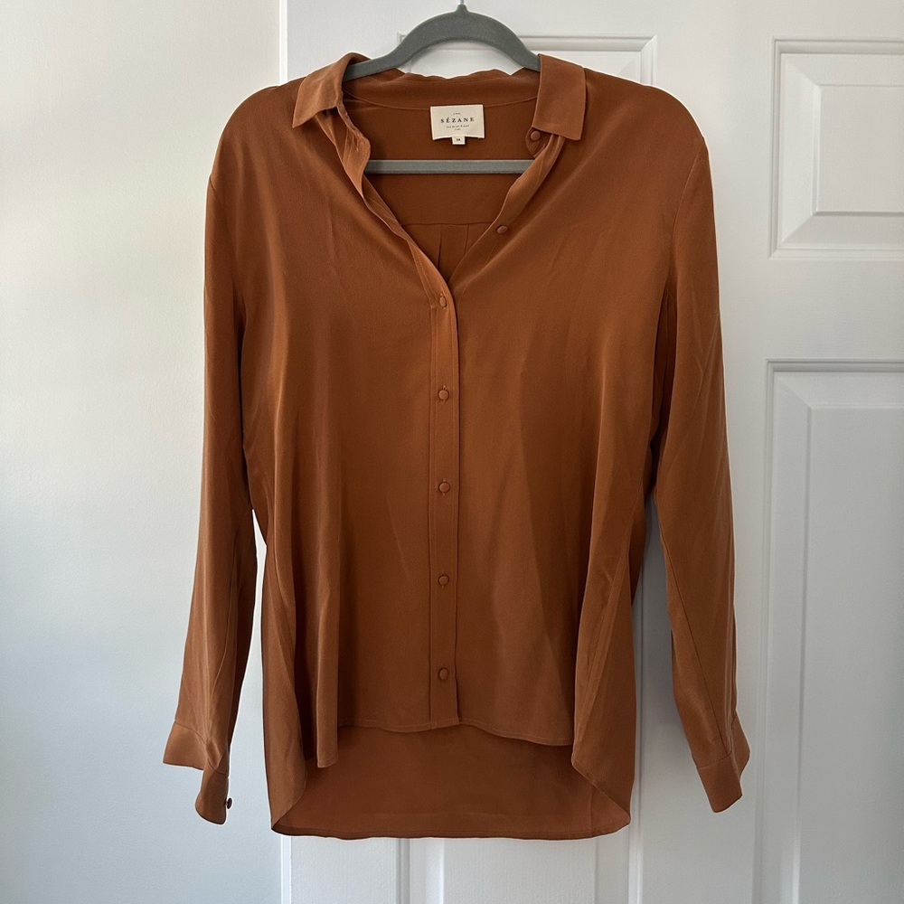 Sezane Ann Shirt Café - Size 38